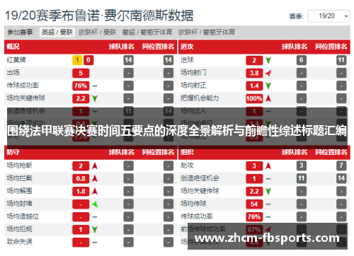 围绕法甲联赛决赛时间五要点的深度全景解析与前瞻性综述标题汇编