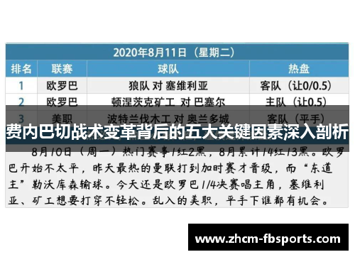 费内巴切战术变革背后的五大关键因素深入剖析